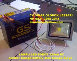 Lampu Sorot LED 50W 12V Battery atau Tenaga Surya